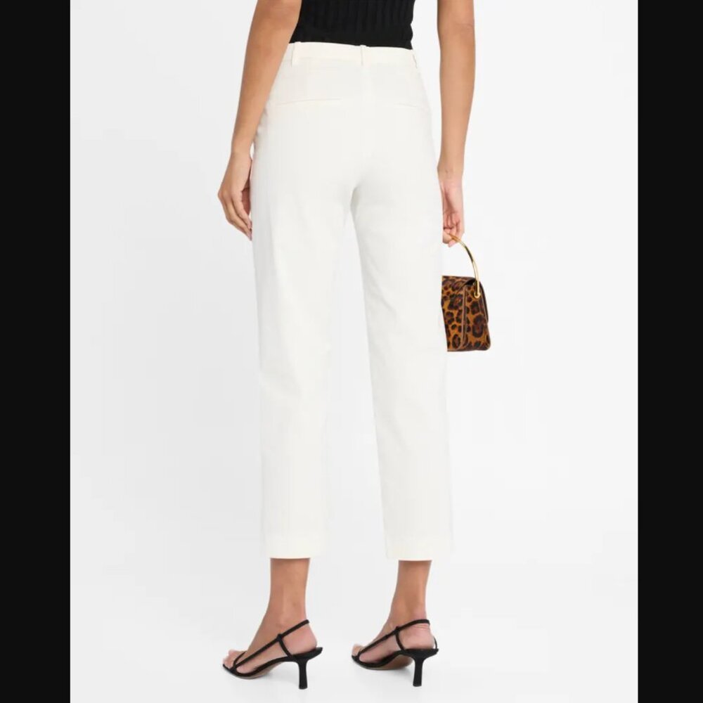 Vince Mid-Rise Chino Pants – Size 8 100% Cotton Cropped Twill Classic Minimalist - Picture 3 of 10